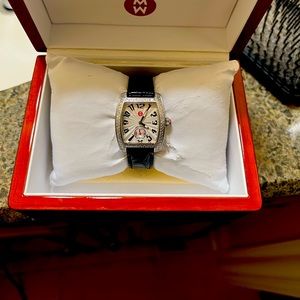 Michele mini urban watch with alligator strap